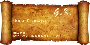 Gerő Klaudia névjegykártya