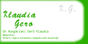 klaudia gero business card